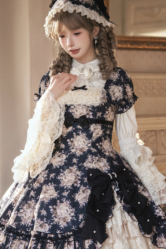 【受注予約~2/15】Black Rose ワンピース(タイプ2)【LittlePlum】