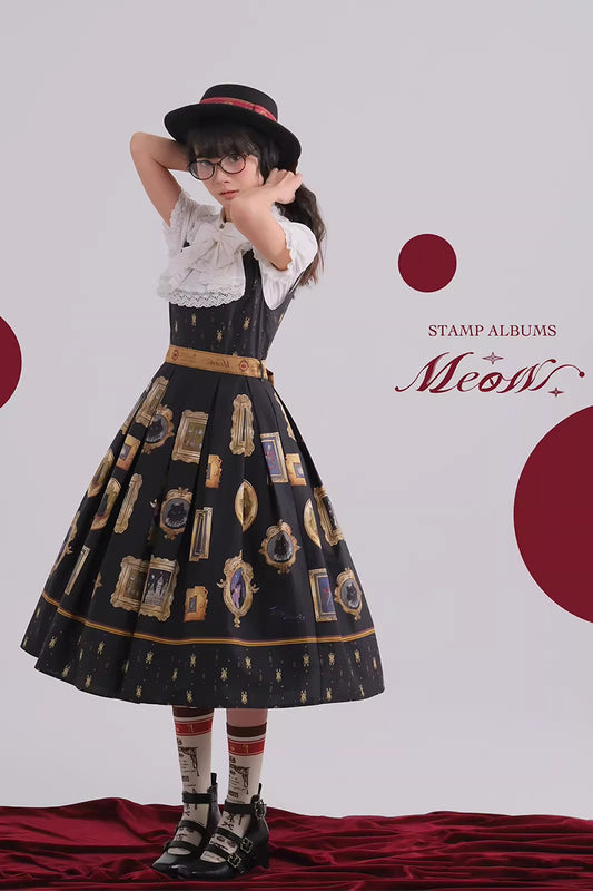 【受注予約~4/16】MEOW ワンピース・ジャンパースカート・ブラウス【Stamp Album】