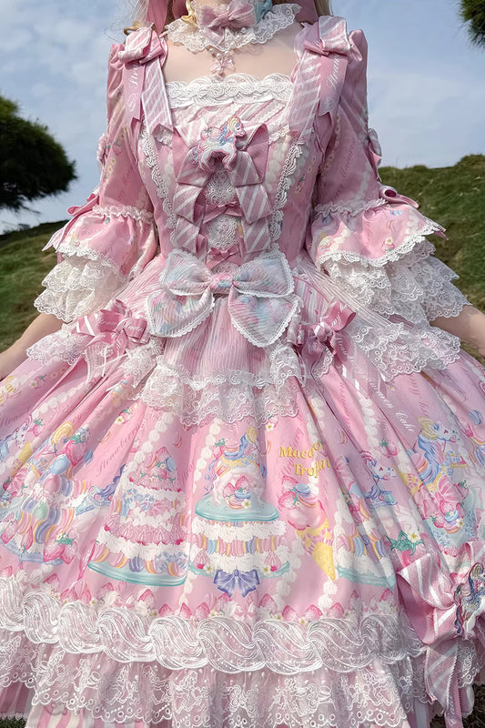 【受注予約~4/27】Pastel Macarons ワンピース(タイプ1)【双生小熊】