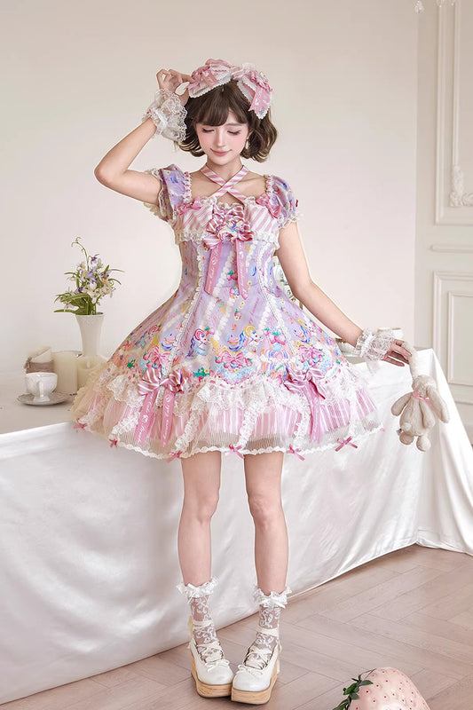 【受注予約~4/27】Pastel Macarons ワンピース(タイプ2)【双生小熊】