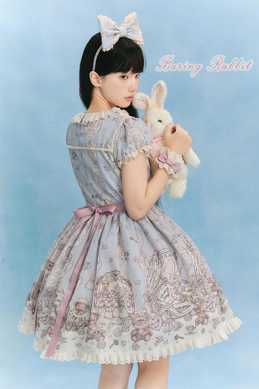 【受注予約~10/13】Sleeping Bear ワンピース【Baking rabbits】