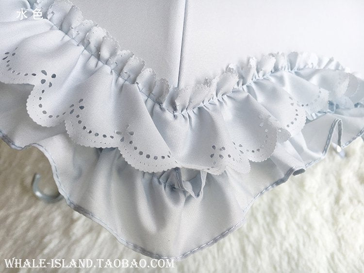 【取り寄せ】Frill Flower Fantasy 折りたたみ晴雨兼用日傘【Whale Island】