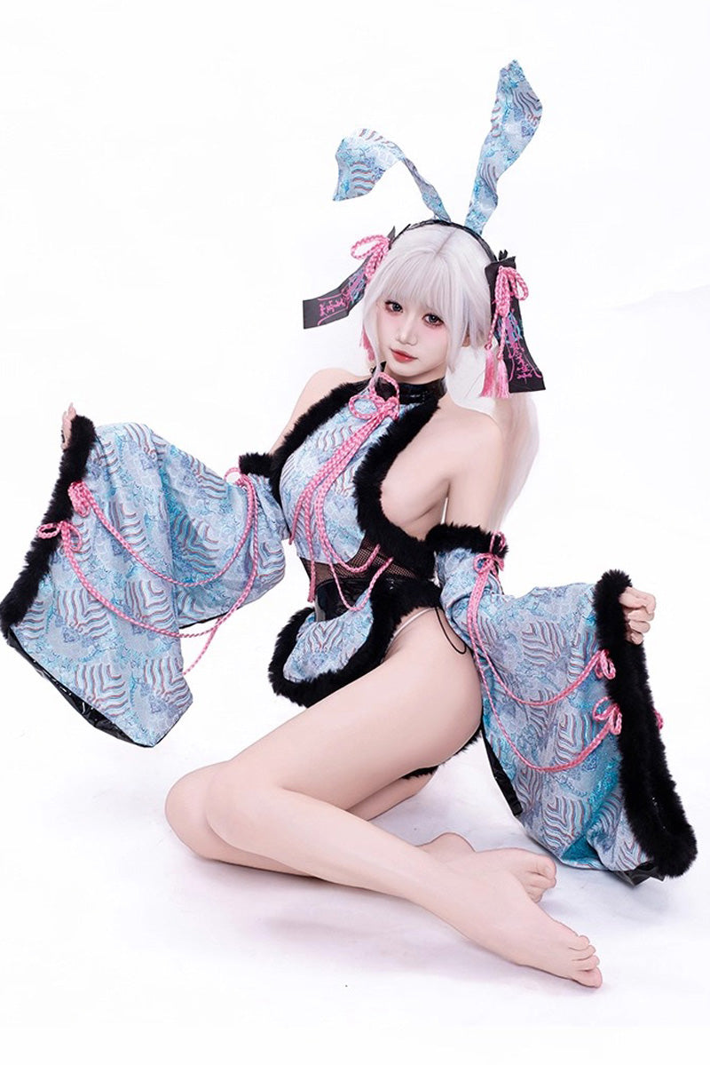 和風うさぎ リバーシブルセットアップ【Red Thorns】