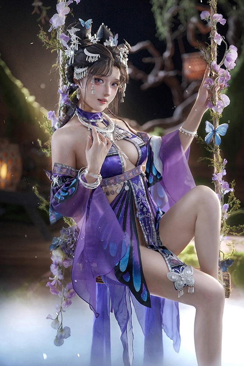 闇夜の蝶 ランジェリーセット【晚安魔法】