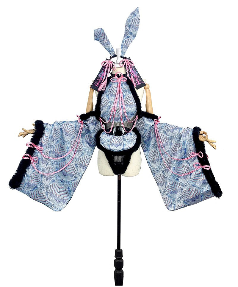 和風うさぎ リバーシブルセットアップ【Red Thorns】