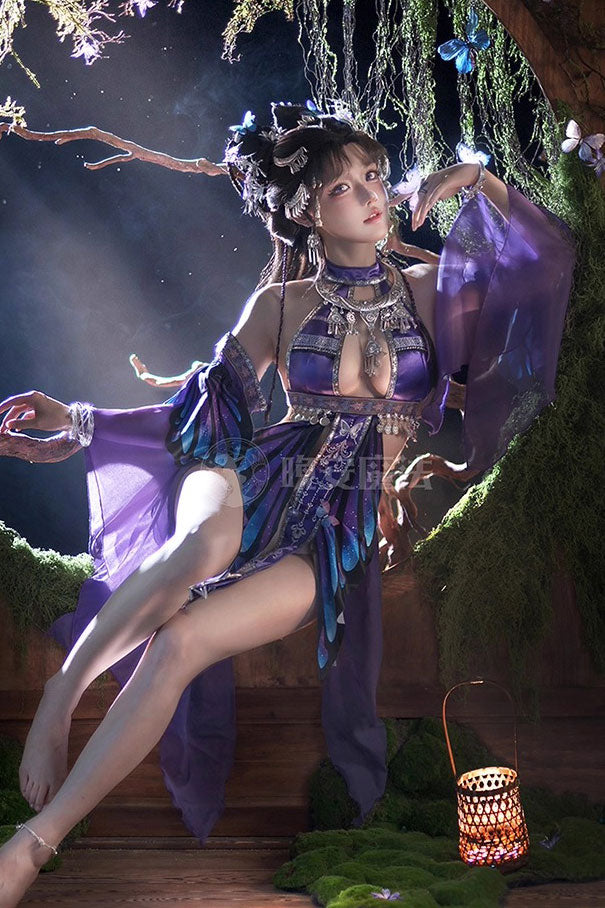 闇夜の蝶 ランジェリーセット【晚安魔法】