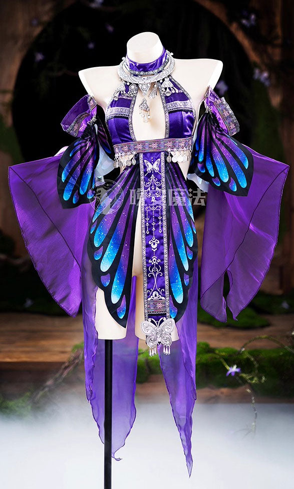 闇夜の蝶 ランジェリーセット【晚安魔法】