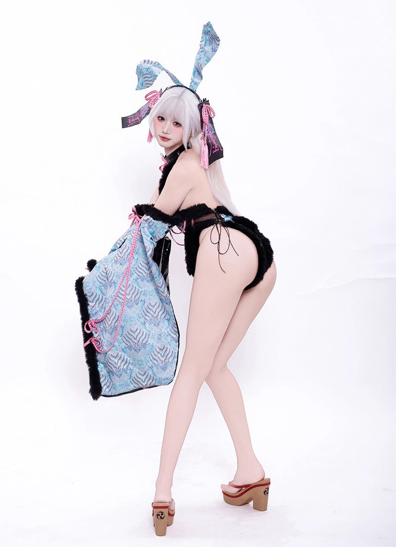 和風うさぎ リバーシブルセットアップ【Red Thorns】