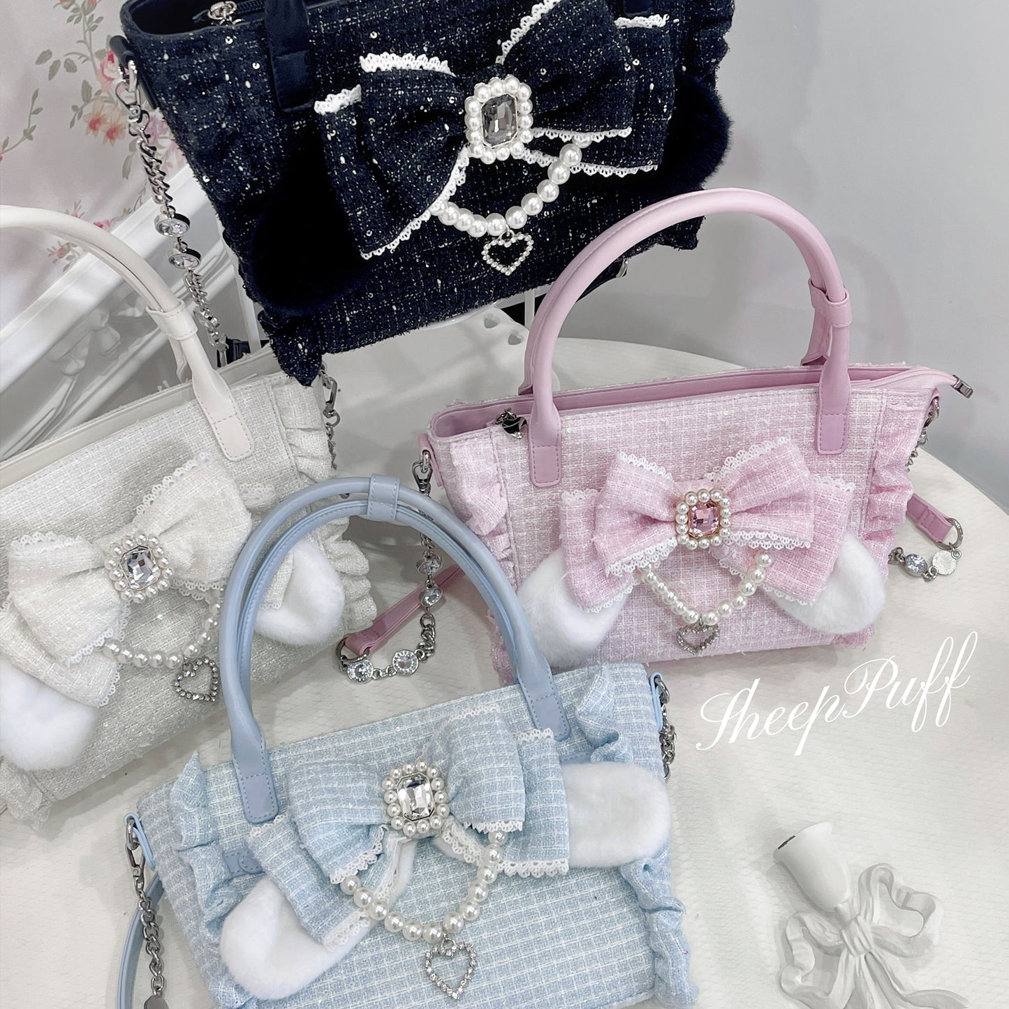 Rabbit Bud ツイードバッグ【Sheep Puff】