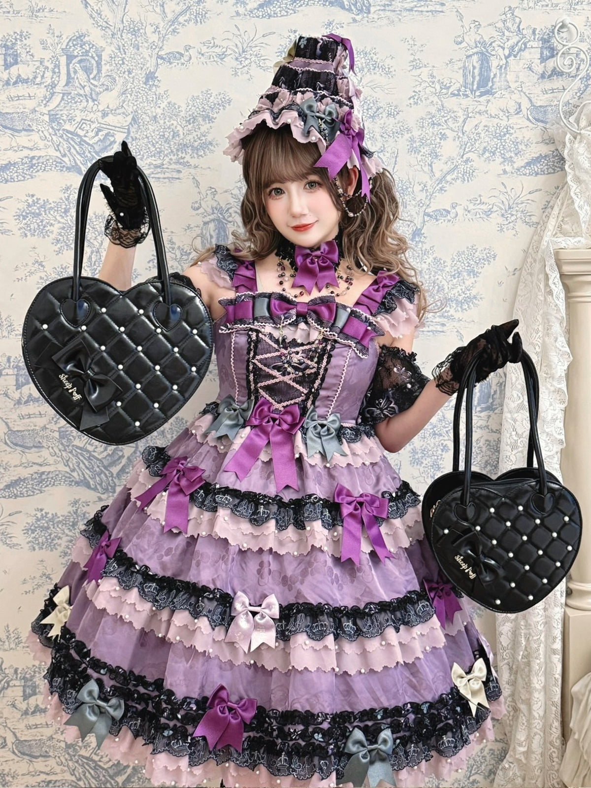 【受注予約~1/13】キルティングハートバッグ【Sheep Puff】