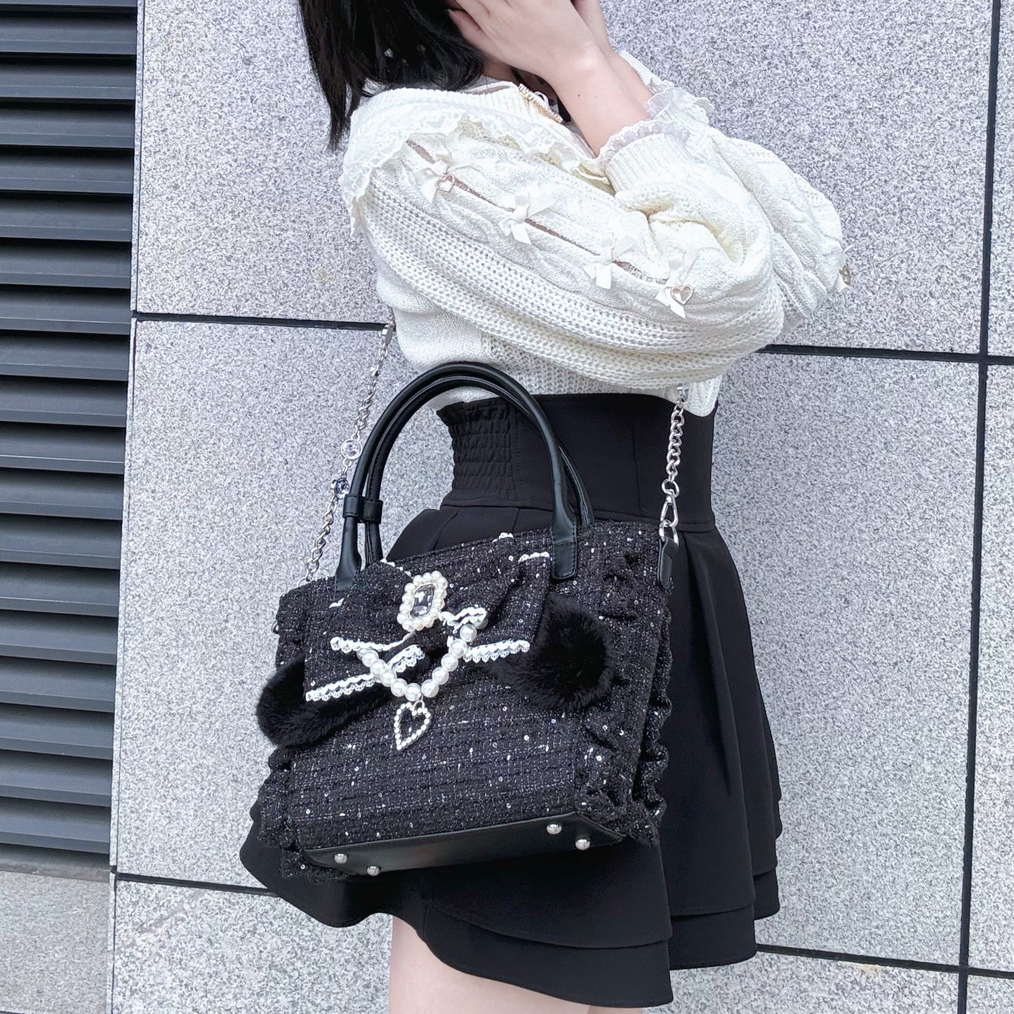 Rabbit Bud ツイードバッグ【Sheep Puff】