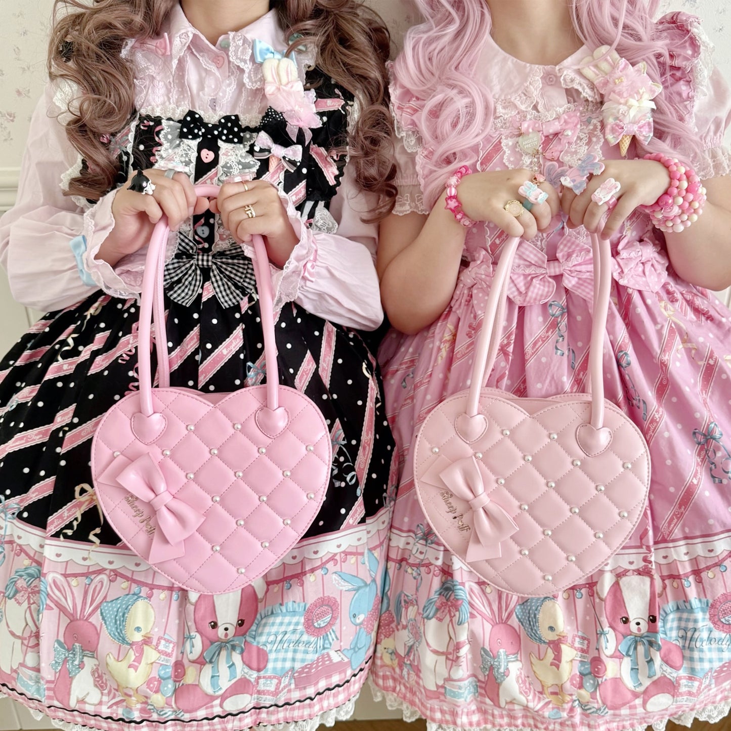 【受注予約~1/13】キルティングハートバッグ【Sheep Puff】