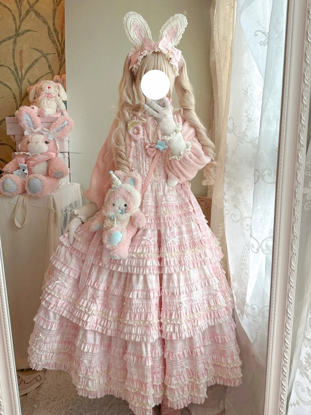 [Vorbestellungen bis 12. März möglich] Cremefarbenes Bunny-Kleid [Rich]