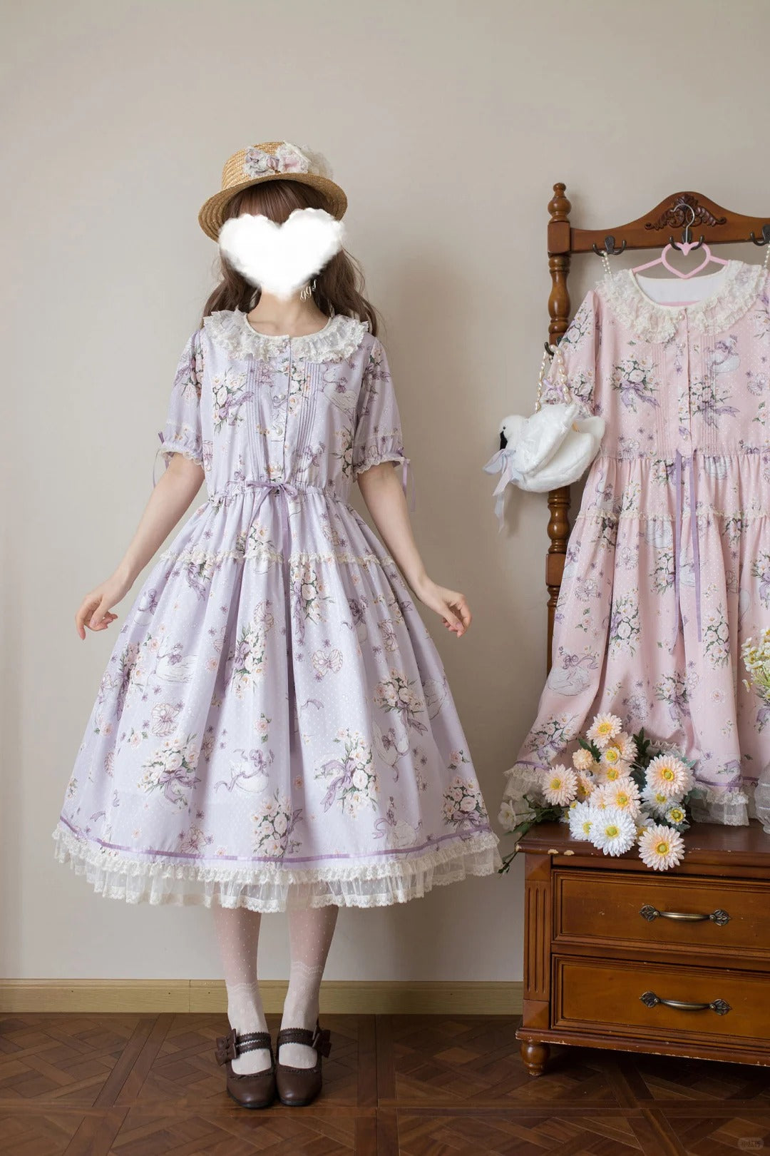 【受注予約~4/27】Camellia Swan ワンピース【Maple Sugar】