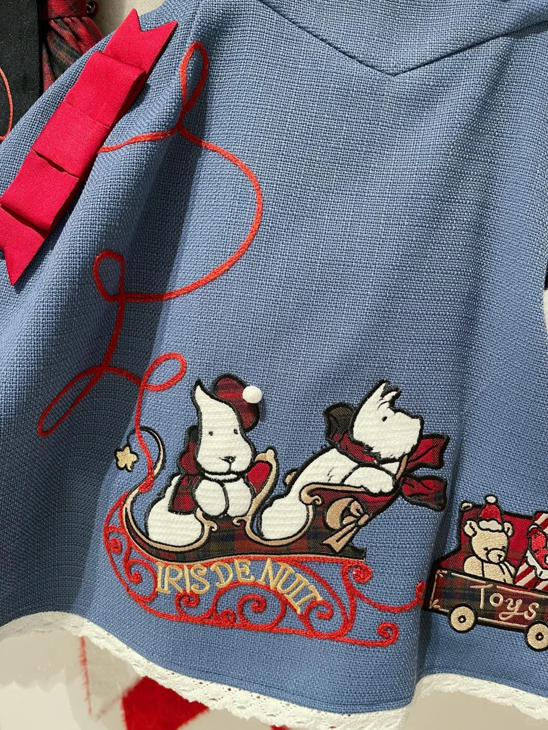 【受注予約~10/30】Puppy and WoolBall サスペンダースカート【iris de nuit】