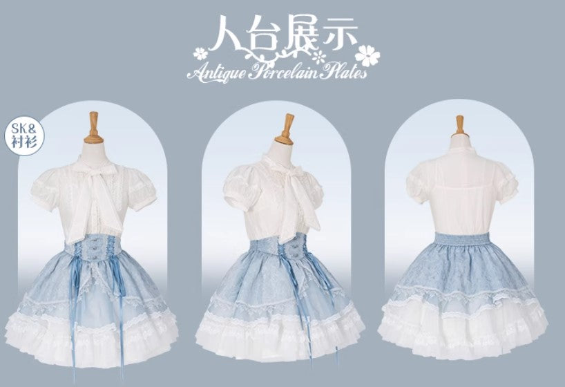 【受注予約~7/8】Antique Porcelain ワンピース・ジャンパースカート・スカート【花与珍珠匣】