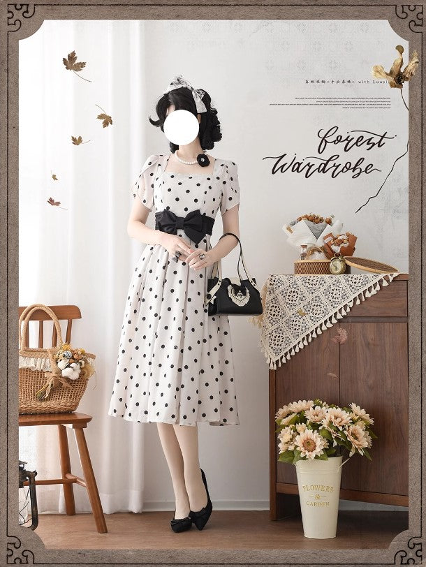 Afternoon Forest スクエアネックワンピース【Forest Wardrobe