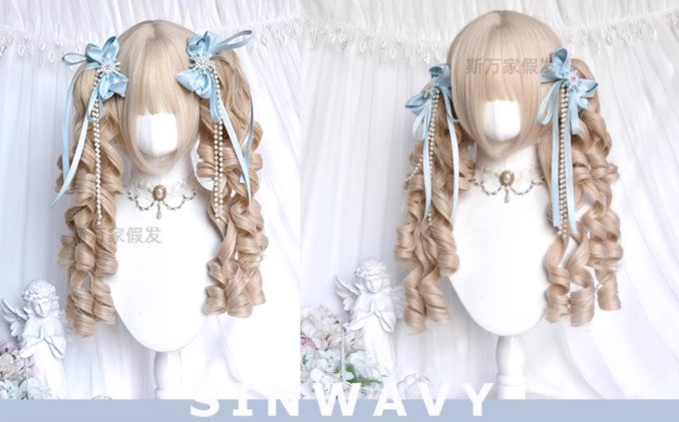 ツインテール縦ロールウィッグ(顔サイドロールなし/43cm)【SINWAVY】