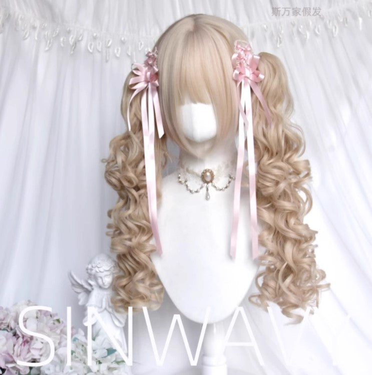 ツインテール縦ロールウィッグ(顔サイドロールなし/43cm)【SINWAVY】