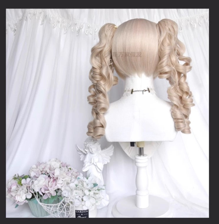 ツインテール縦ロールウィッグ(顔サイドロールなし/43cm)【SINWAVY】