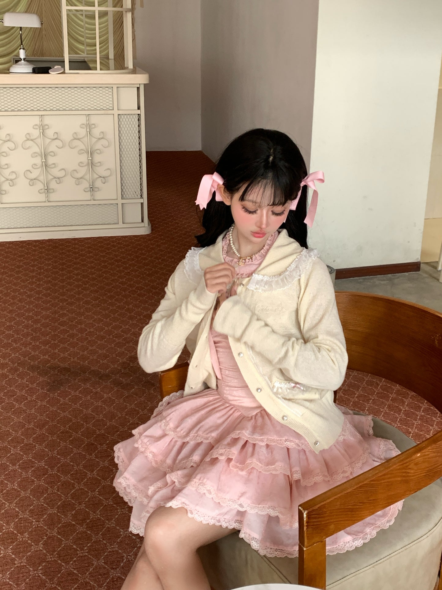 Rose Pink ホルターネックワンピース【GardeniaFille】