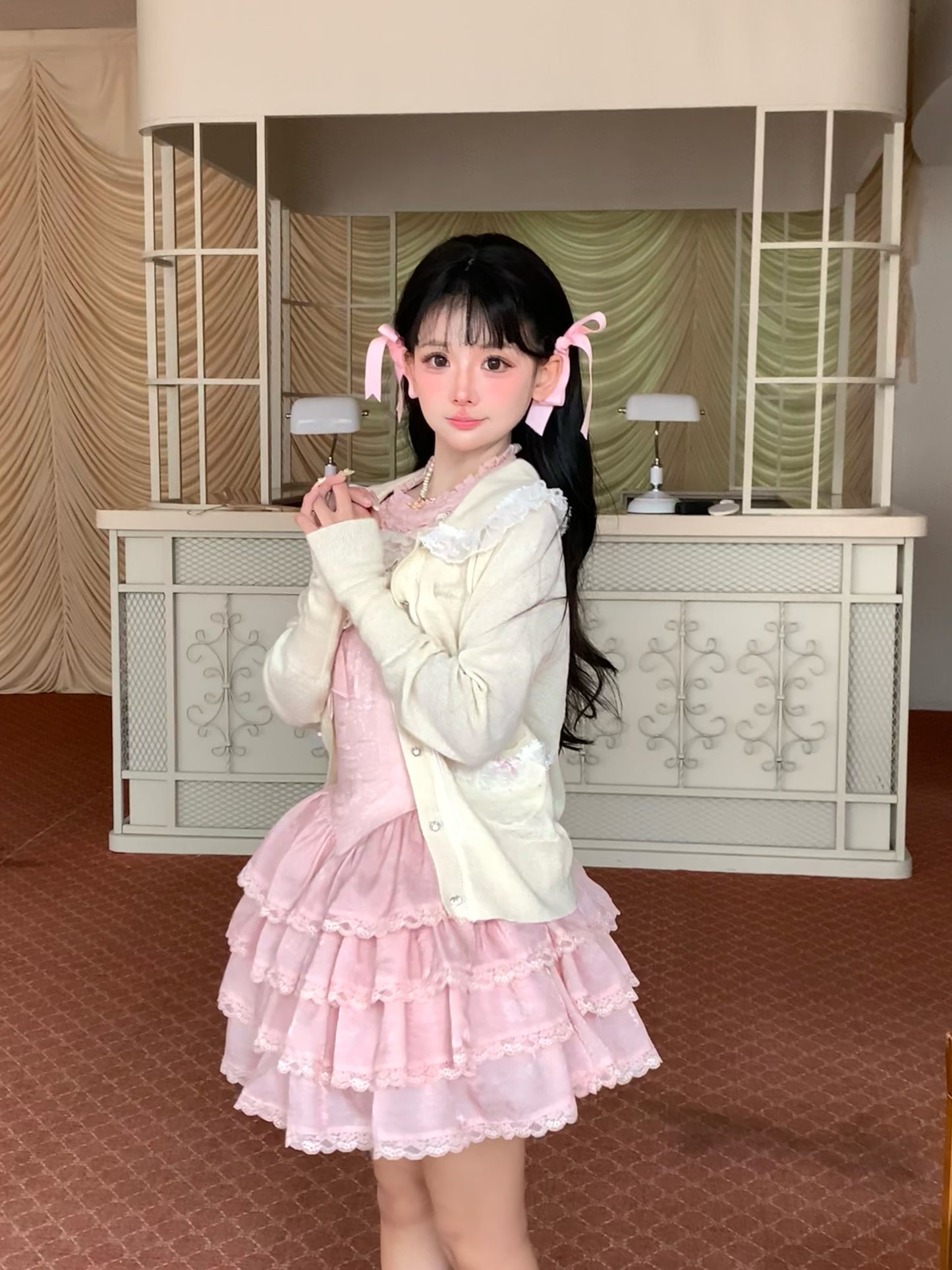 Rose Pink ホルターネックワンピース【GardeniaFille】