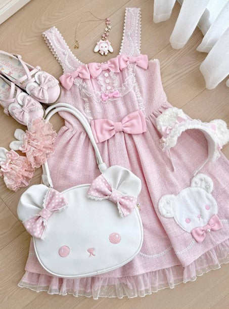 【受注予約~8/31】リボンくまちゃんバッグ【Sheep Puff】