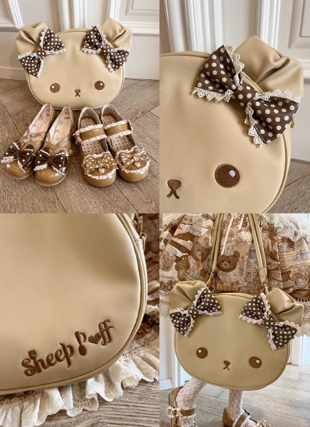 【受注予約~8/31】リボンくまちゃんバッグ【Sheep Puff】