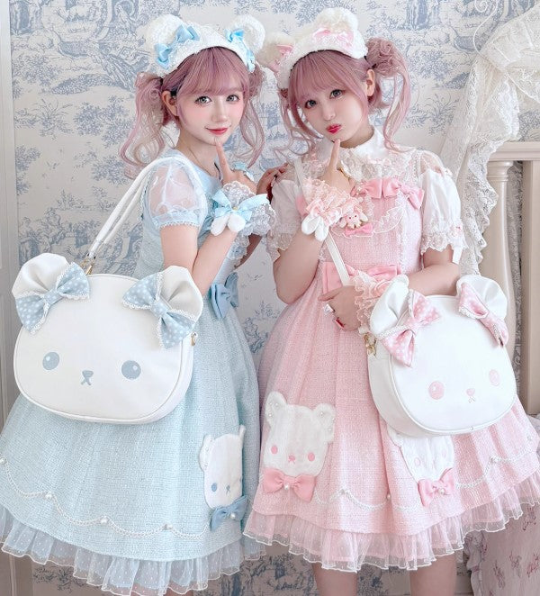 【受注予約~8/31】リボンくまちゃんバッグ【Sheep Puff】