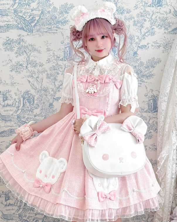 【受注予約~8/31】リボンくまちゃんバッグ【Sheep Puff】