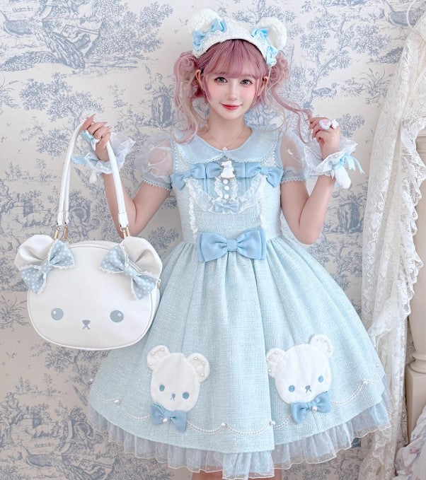 【受注予約~8/31】リボンくまちゃんバッグ【Sheep Puff】