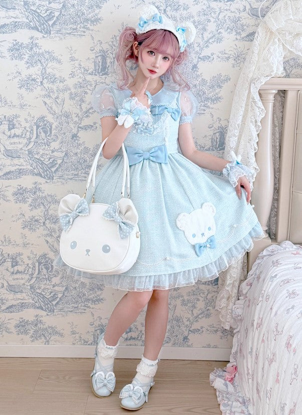 【受注予約~8/31】リボンくまちゃんバッグ【Sheep Puff】