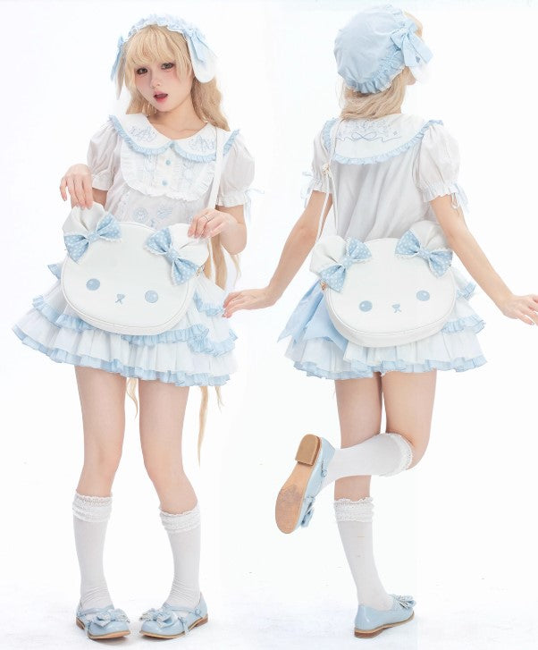 【受注予約~8/31】リボンくまちゃんバッグ【Sheep Puff】