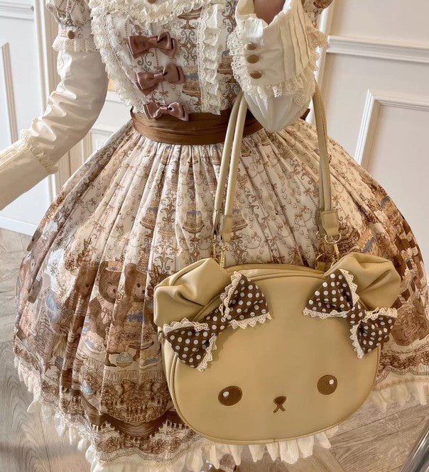 【受注予約~8/31】リボンくまちゃんバッグ【Sheep Puff】