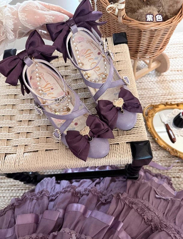 魔女の鍵 クロスストラップシューズ【Sheep Puff】