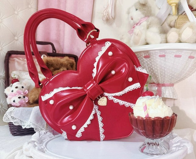 う*耳様 リボンハートバッグ ピンク