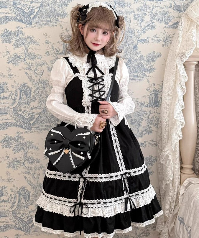 【受注予約~9/8】リボンハート ハンドバッグ【Sheep Puff】