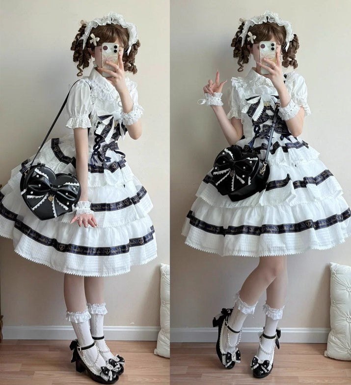 【受注予約~9/8】リボンハート ハンドバッグ【Sheep Puff】