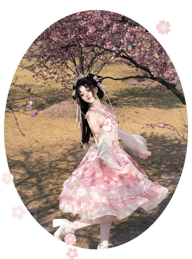 花の宴 チャイナ風ワンピースセット【Melonshow】