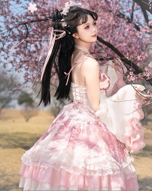 花の宴 チャイナ風ワンピースセット【Melonshow】