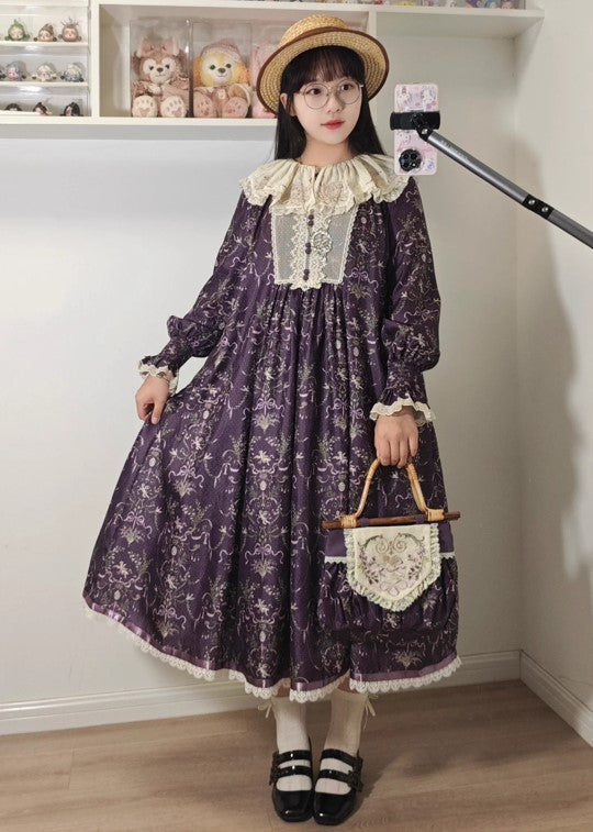 【受注予約~9/11】Angel Flower Wall ワンピース【iris de nuit】