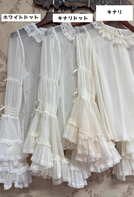 【受注予約~9/11】Angel Flower Wall インナーブラウス【iris de nuit】