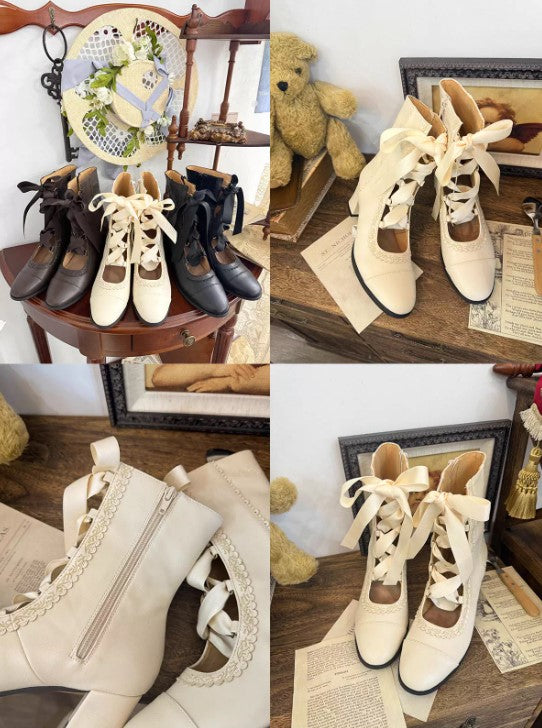 【受注予約~9/25】Angel Flower Wall ショートブーツ【MODO】