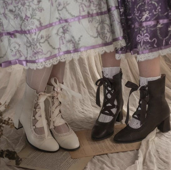 【受注予約~9/25】Angel Flower Wall ショートブーツ【MODO】