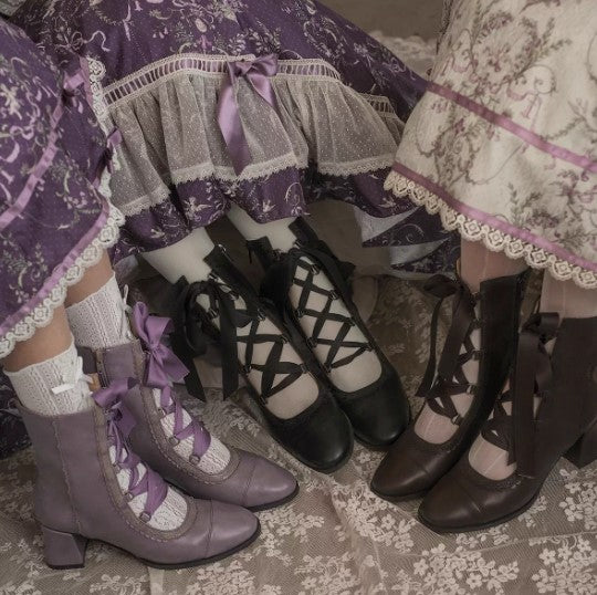 【受注予約~9/25】Angel Flower Wall ショートブーツ【MODO】