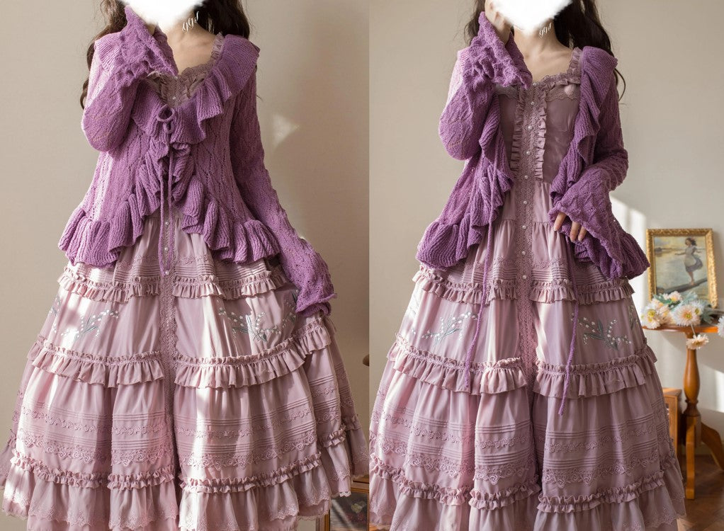 Sunset Bouquet フリルカーディガン【MIST】