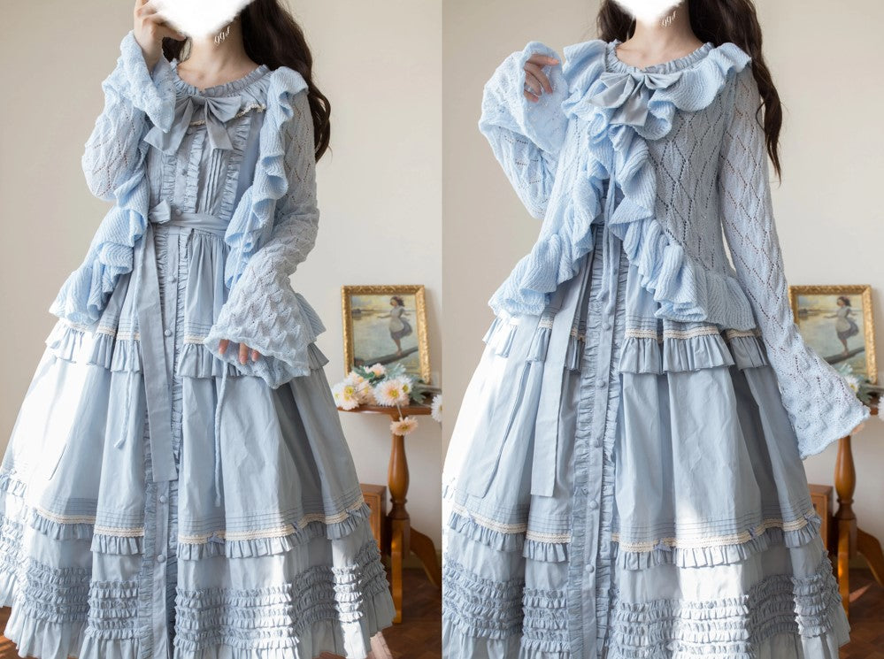 Sunset Bouquet フリルカーディガン【MIST】