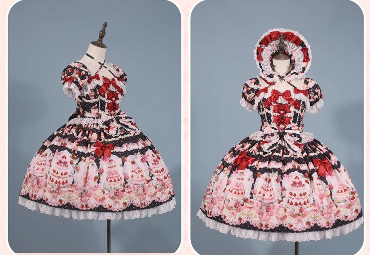 【受注予約~10/15】Strawberry Cake Bouquet 2.0 ワンピース【AntiqueDoll】