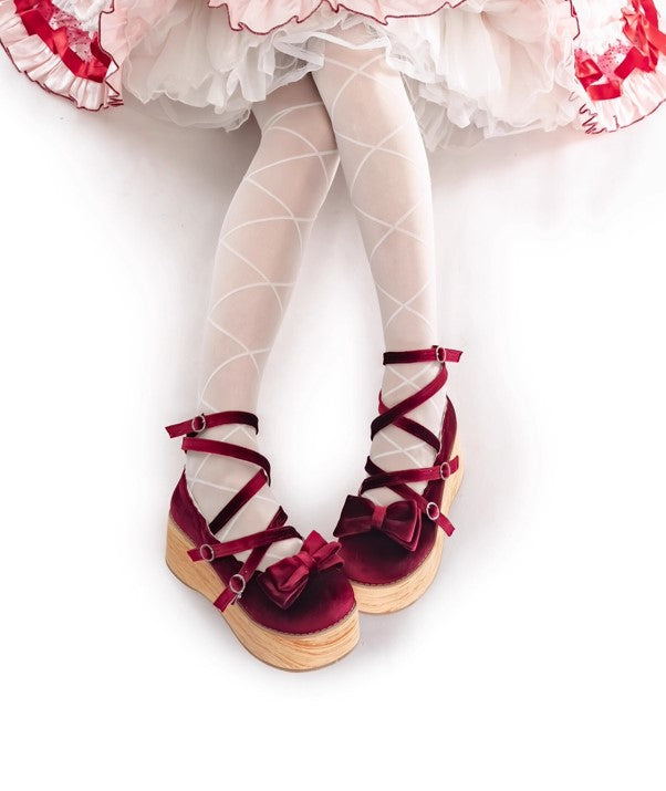 【受注予約~11/3】Muffin Tower 木底ストラップシューズ(ベルベットver.)【MODO】