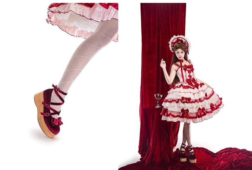 【受注予約~11/3】Muffin Tower 木底ストラップシューズ(ベルベットver.)【MODO】